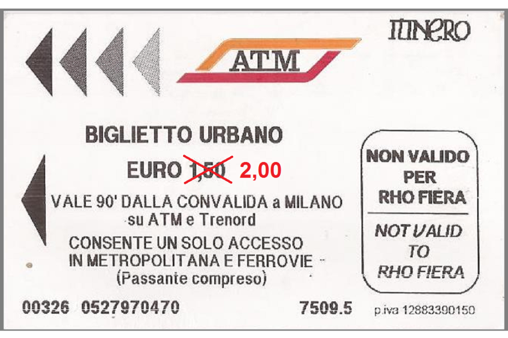 aumento della tariffa urbana