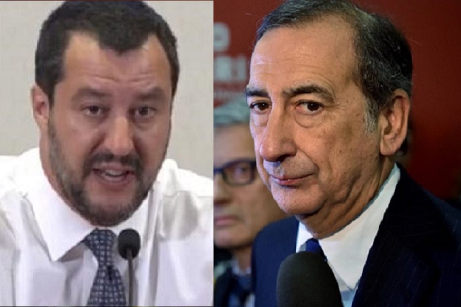 salvini e sala zone rosse Stretta di mano