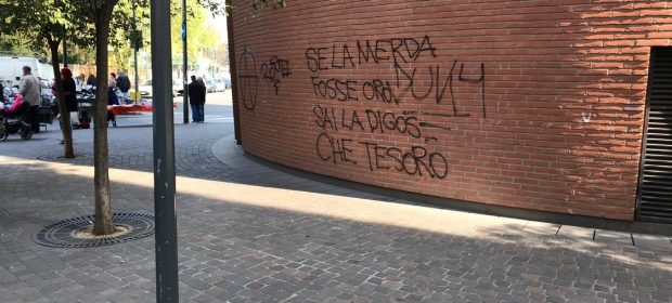 scritte ingiuriose contro la DIGOS
