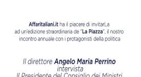 Il 27 settembre Conte sarà ospite de "La Piazza" di Angelo Perrino