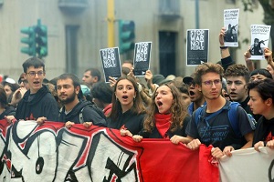 Manifestazione degli studenti a sostegno del popolo curdo