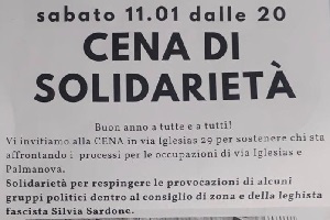Cena anti Sardone nella casa occupata di via Iglesias