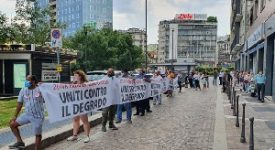 Manifestazione contro il degrado dei residenti nei dintorni di piazzale Loreto