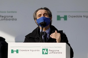 Fontana: Lombardia prima per vaccinazioni Fontana: prossimi alla zona rossa