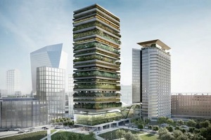 Una Torre Botanica e una serra nel ponte del nuovo Pirellino