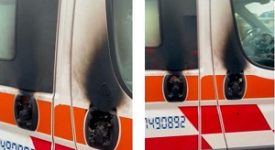 Incendiata ambulanza in via Fantoli