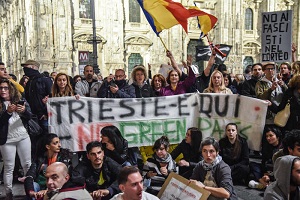 Corteo no green pass solidale con Trieste