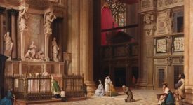 Al Museo Baroffio del Sacro Monte l'"Interno del Duomo di Milano con l'altare di Santa Tecla"