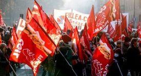 Corteo sindacati con delegazioni da tutto il nord Italia