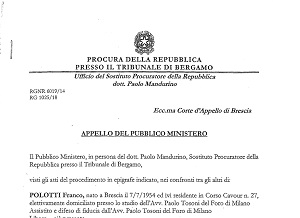 Caso Ubi: il testo del ricorso contro le assoluzioni di Bazoli e coimputati