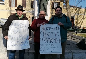 Cinque chilometri sulla via dei pellegrini per il dibattito sui referendum