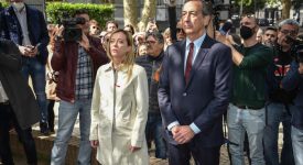 Meloni e Sala alla commemorazione di Sergio Ramelli
