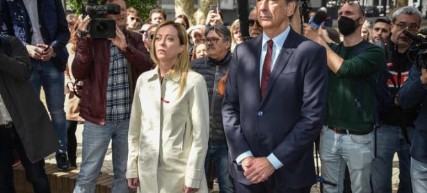 Meloni e Sala alla commemorazione di Sergio Ramelli