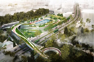 Skate park, climbing wall, campo da calcetto e padel sopra il deposito dei bus
