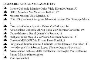 De Corato: Sala denunci le 13 moschee abusive
