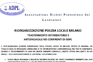 De Corato: i nuovi agenti della Locale relegati in ufficio
