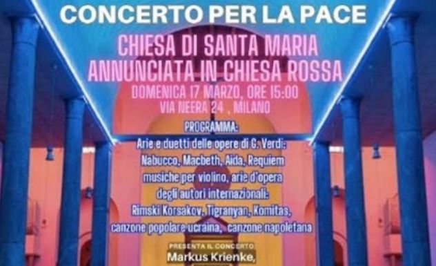 Concerto per la Pace presso la Chiesa di Santa Maria Annunciata in Chiesa Rossa