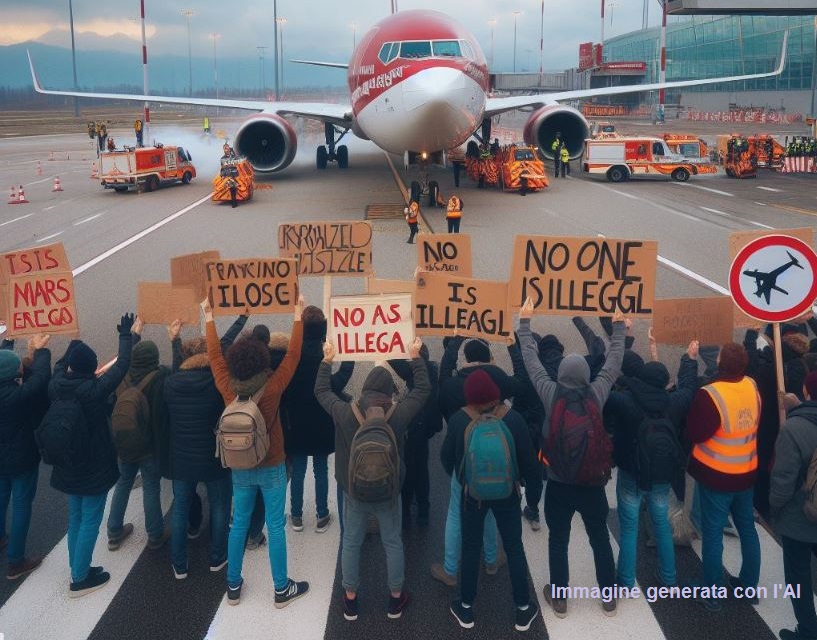 Ieri pomeriggio intorno alle 17 alcuni anarchici del gruppo "No Cpr" sono riusciti ad accedere alla pista di decollo dell'aeroporto di Linate